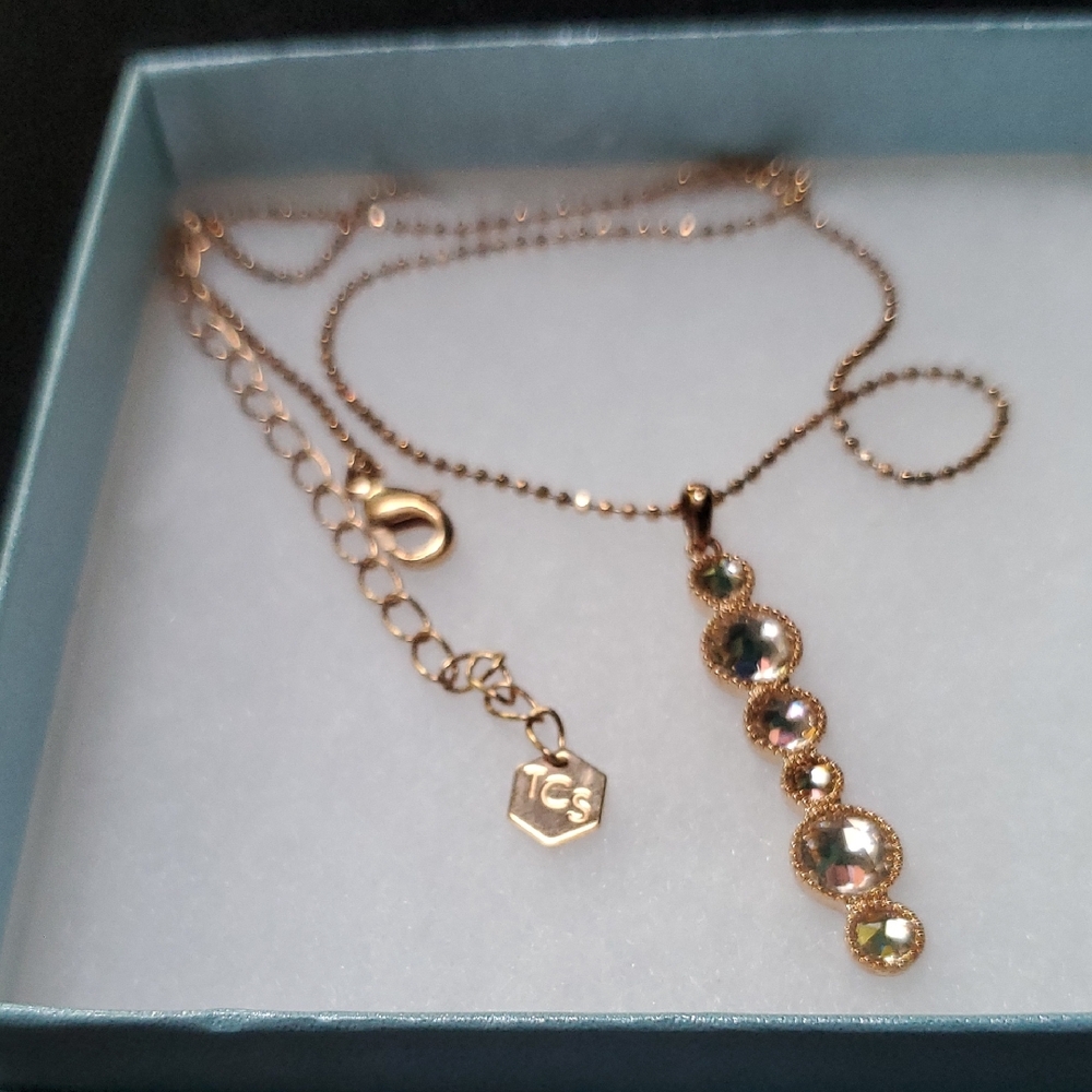 Touchstone Crystal Gold Necklace with Multicolor Accents